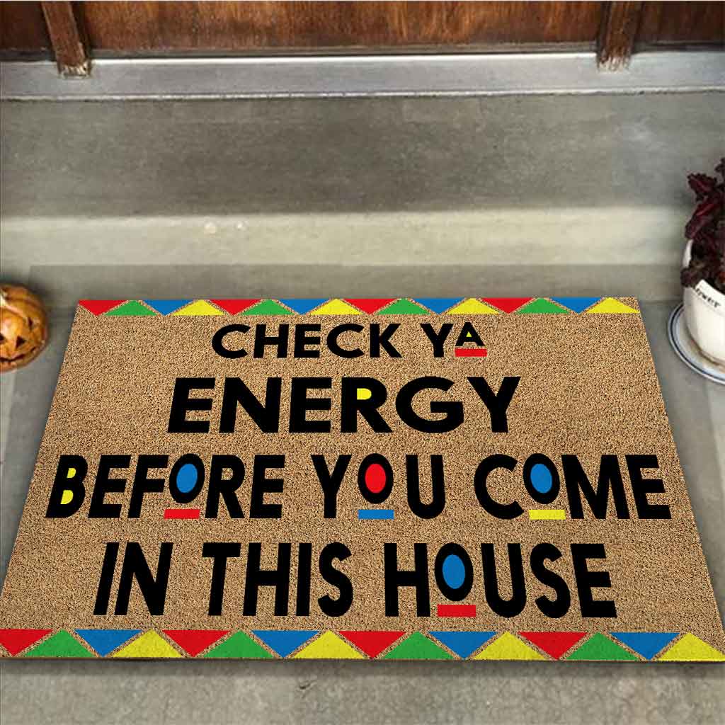 Check Ya Energy  - African American Doormat 062021