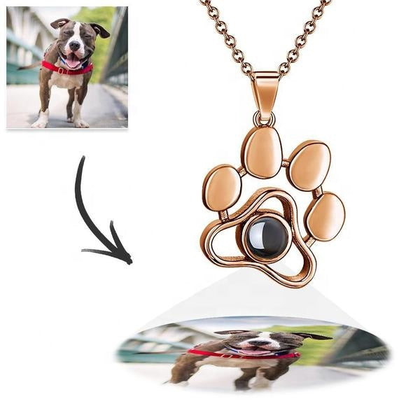Pet's Paw - Personalized Dog Paw Photo Projection Necklace