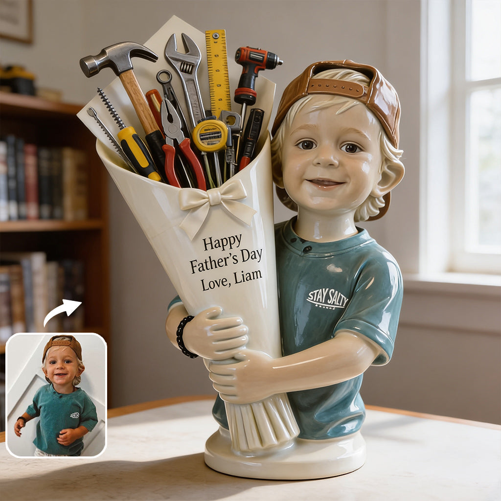Custom Any Photo, Perfect Father's Day Gift - Personalized Kid Custom Shaped Acrylic Plaque