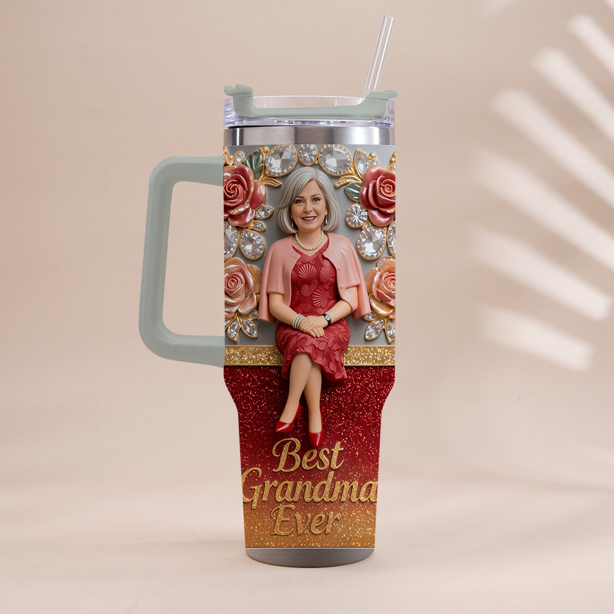 Best Grandma Ever, Perfect For Mom, Nana - Personalized Grandma Tumbler With Handle