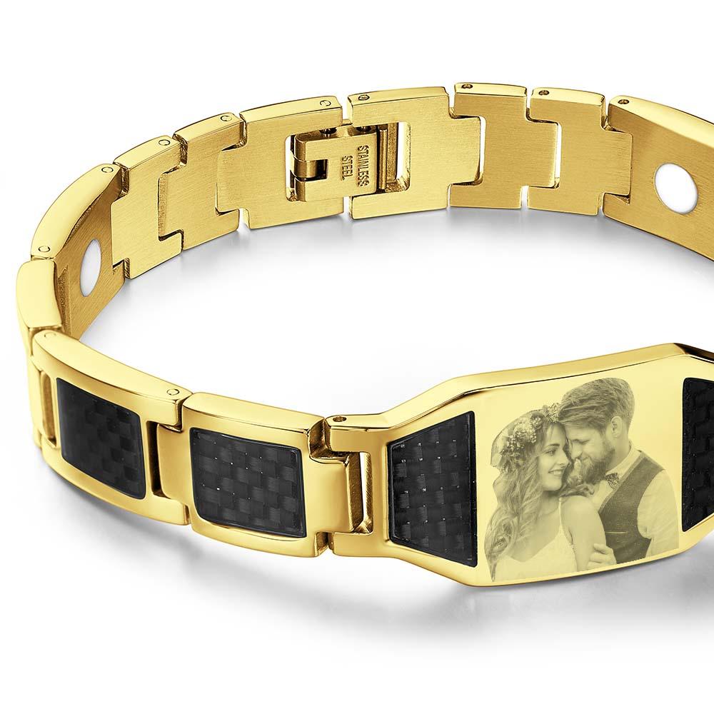 Any Photo - Personalized Photo ID Bar Men's Bracelet Bangle
