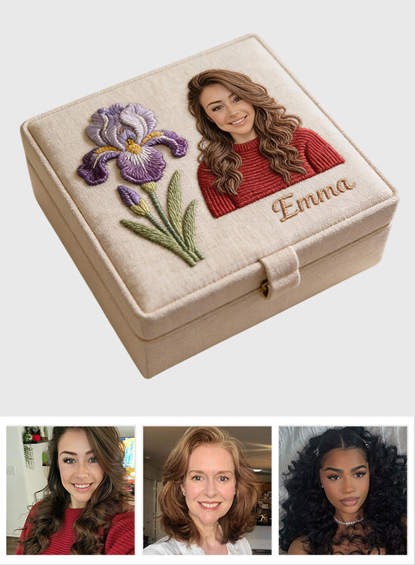 Custom Any Photo Birthmonth Flower - Personalized Self Love Jewelry Box