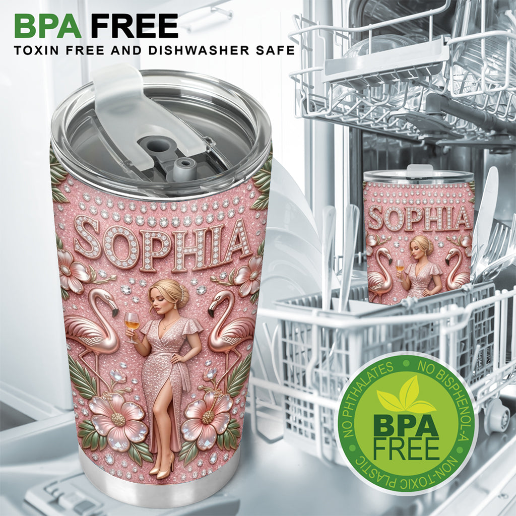 Custom Any Photo - Personalized Flamingo Tumbler