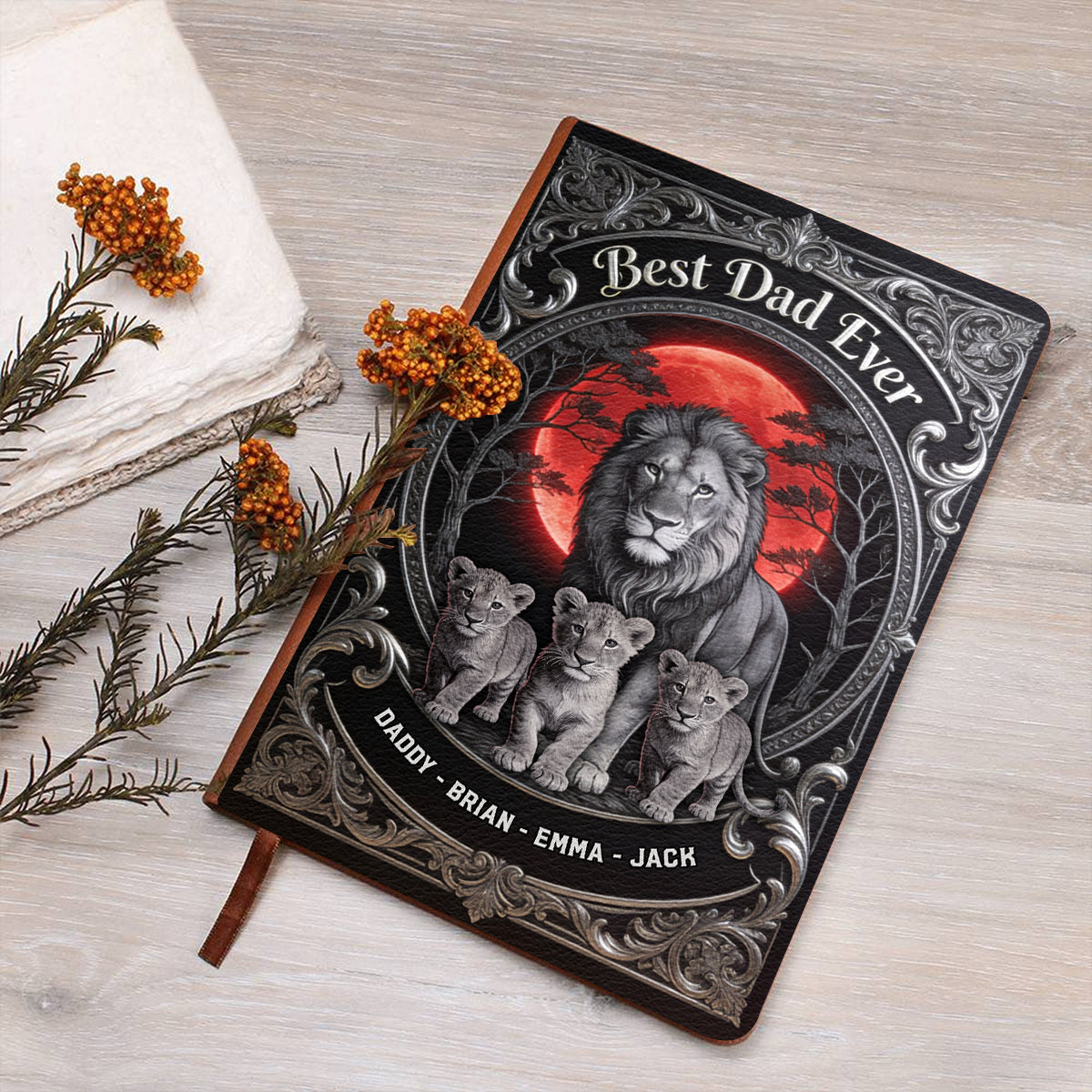 Best Dad Ever - Personalized Father Leather Journal