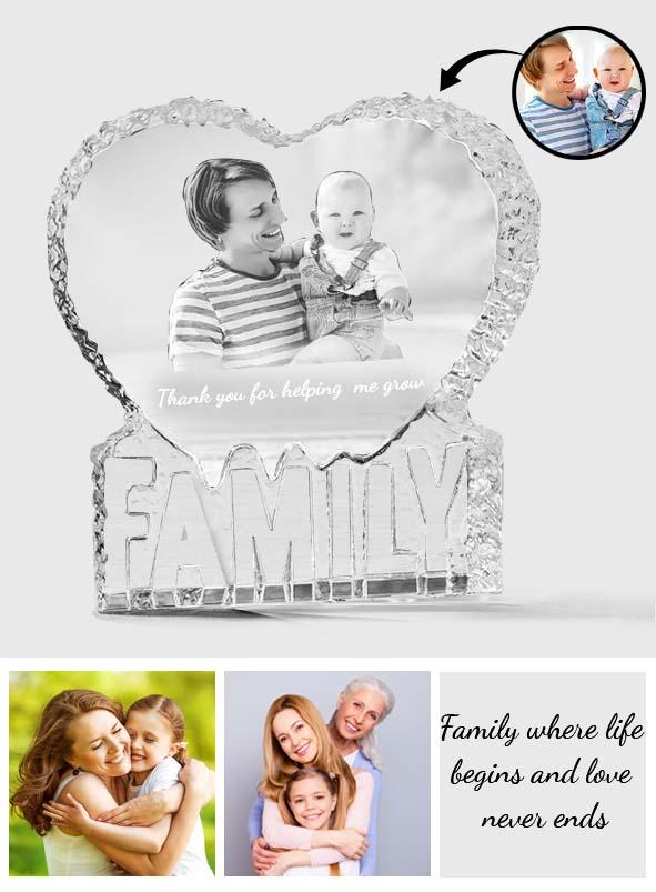 Any Photos - Personalized Family Crystal Photo Frame