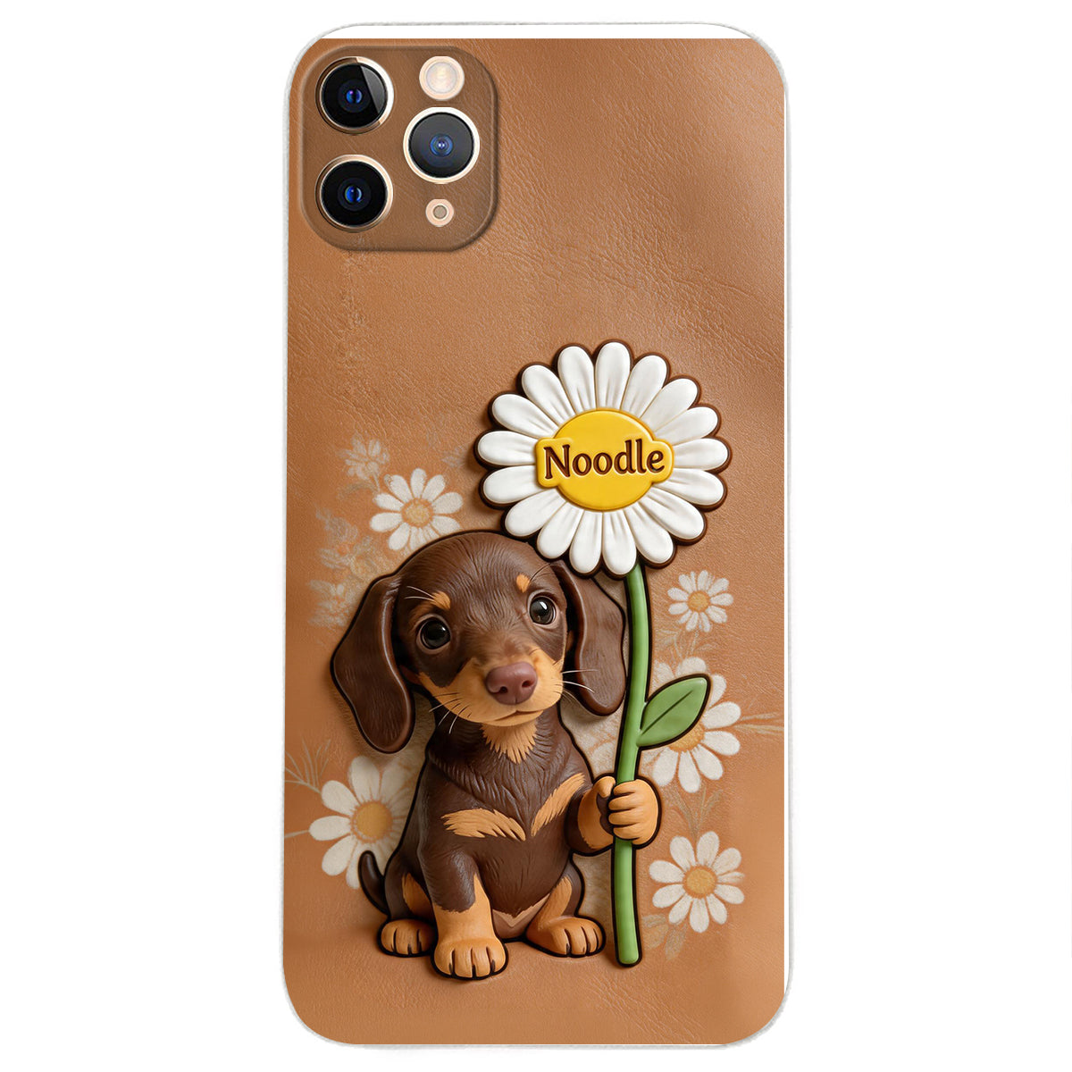 Custom Any Photo - Personalized Dog 3D Embossed Leather Phone Case