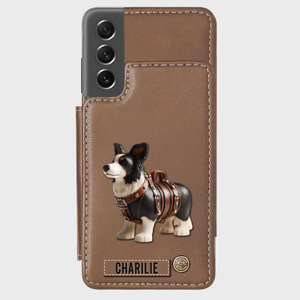 Cute Border Collie - Personalized Dog Wallet Phone Case