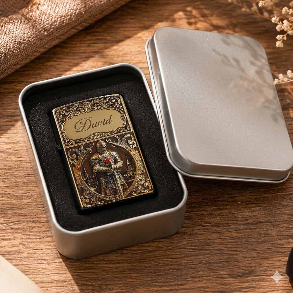 Knight Of God - Personalized Christian Lighter