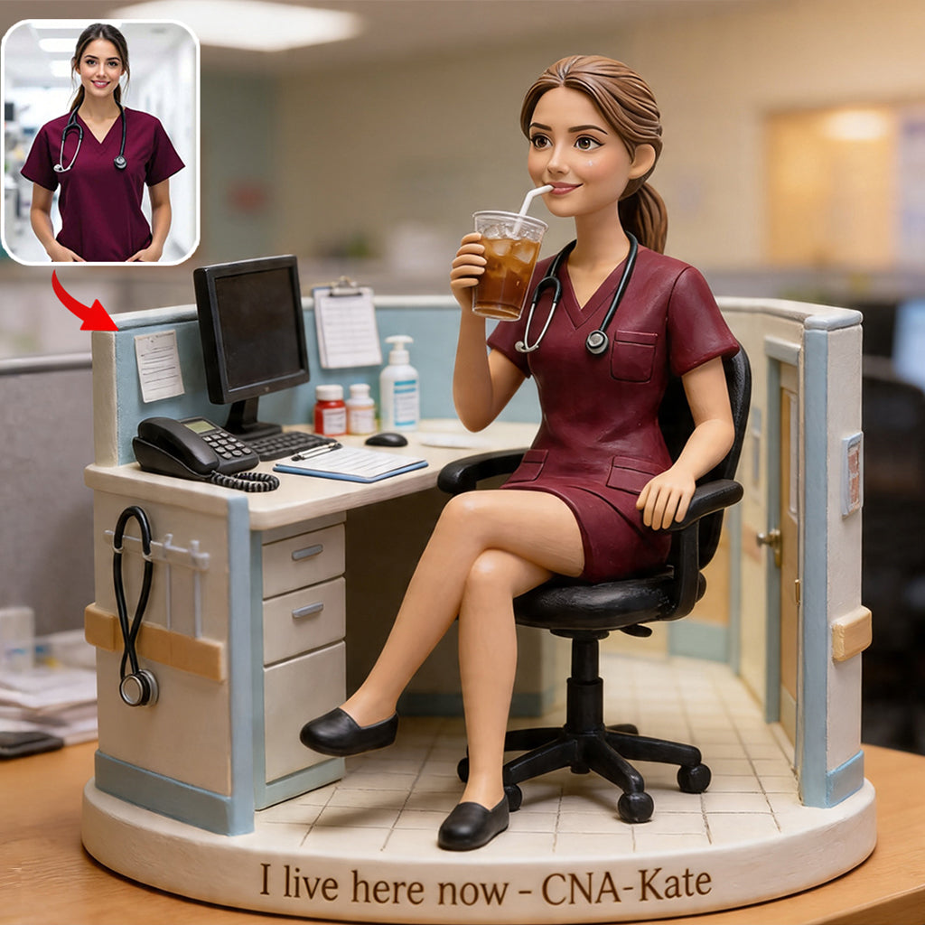 Custom Any Photo I Live Here Now - Personalized Nurse Custom Shaped Acrylic Plaque