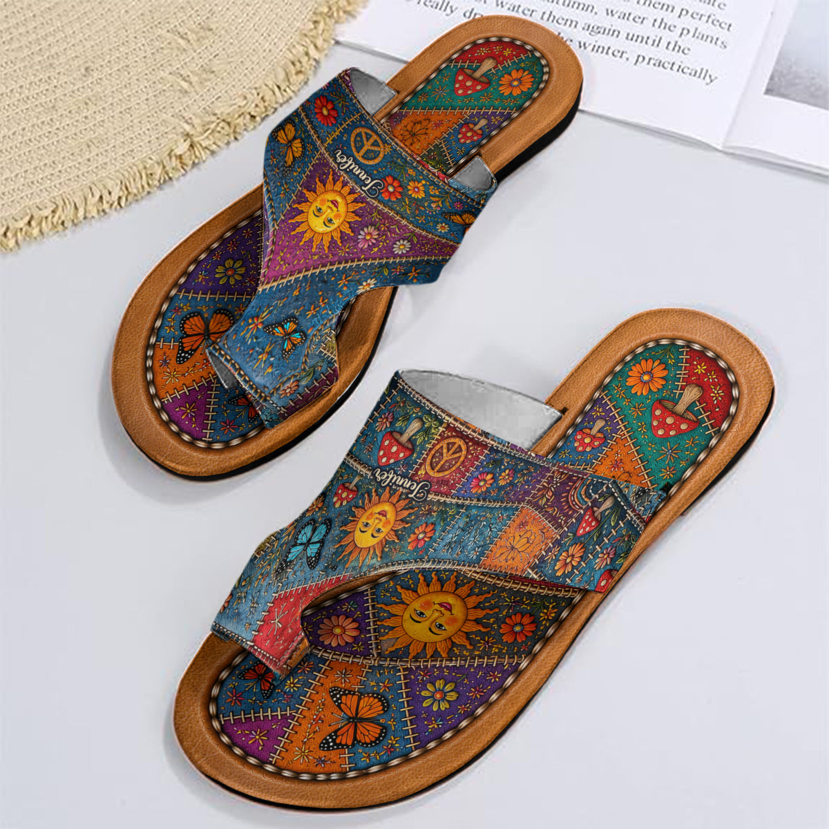 Happy Vibes - Personalized Hippie Open Toe Sandals