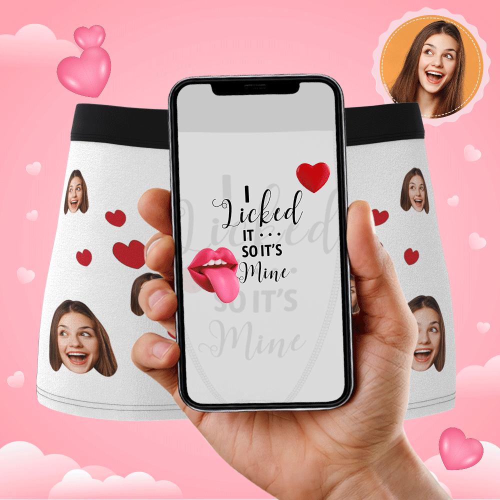 It's Mine Custom Wife Or Girlfriend Face Boxers AR View - Personalized Couple Men's boxer briefs