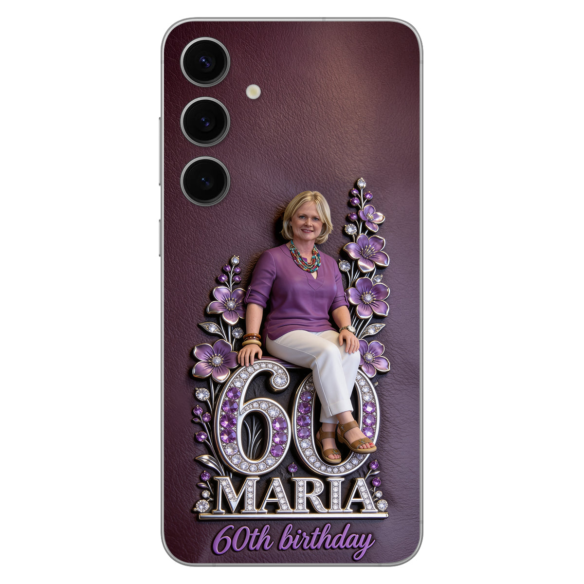 Custom Any Photo Perfect Gift For Mom, Grandma - Personalized Birthday 3D Embossed Leather Phone Case