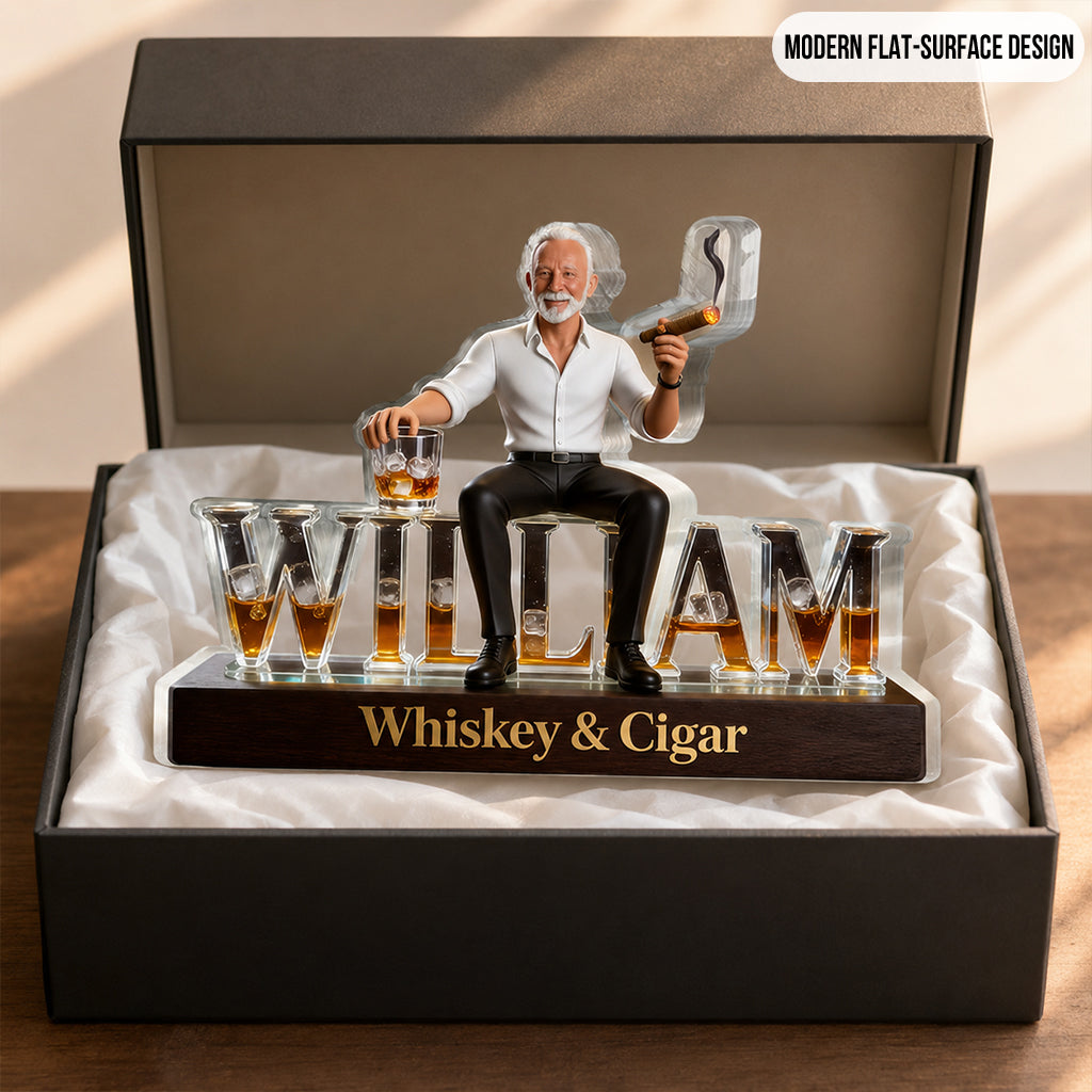 Custom Any Photo Whiskey & Cigar - Personalized Whisky Custom Shaped Acrylic Plaque