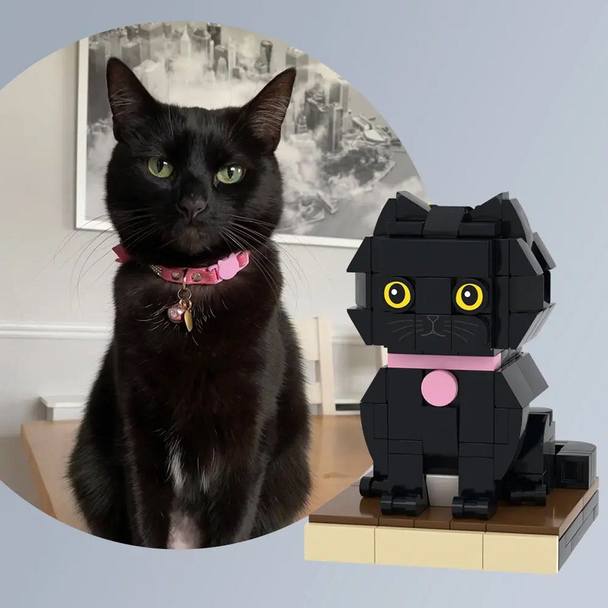 Dog Cat Lovers - Personalized Dog Cat Photos Brick Figures