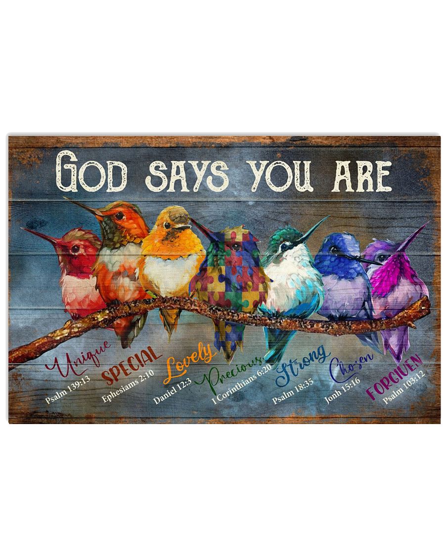 Autism Awareness God Says You Are Unique - Autism Awareness Poster 0921