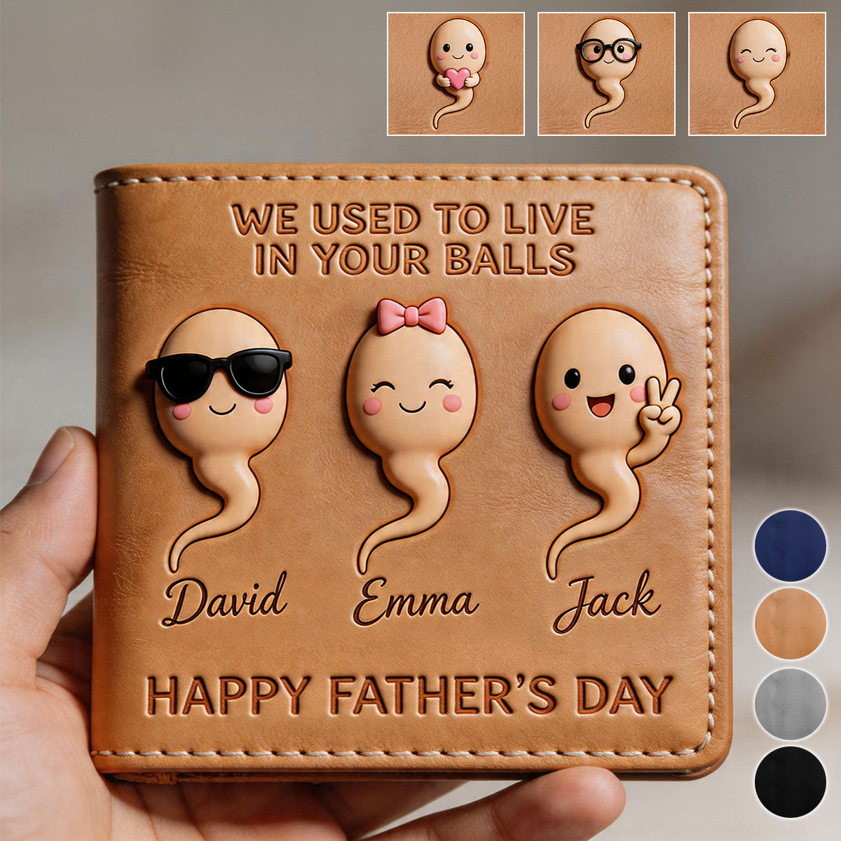 Custom Any Photo - Personalized Father Leather Wallet