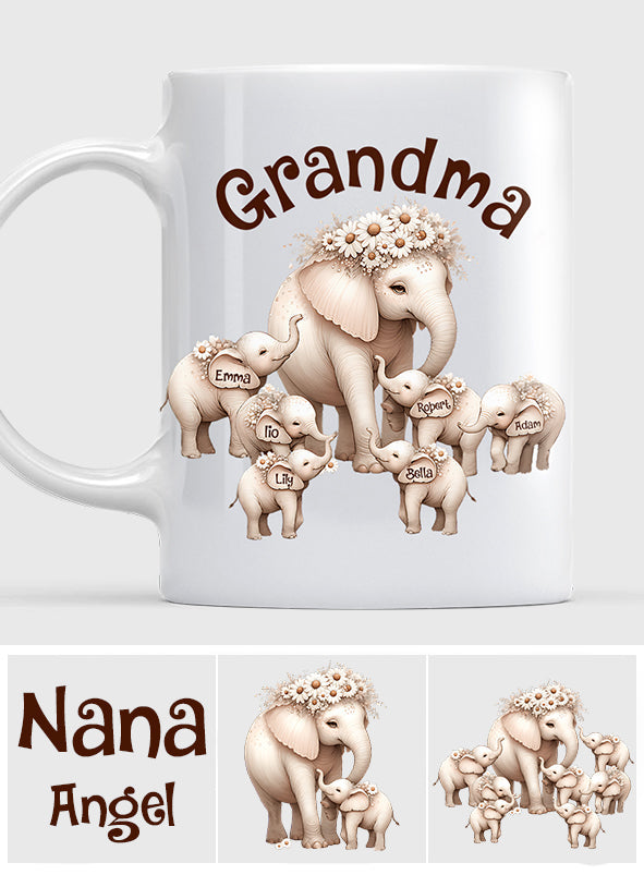 Cute Elephant - Personalized Grandma Mug