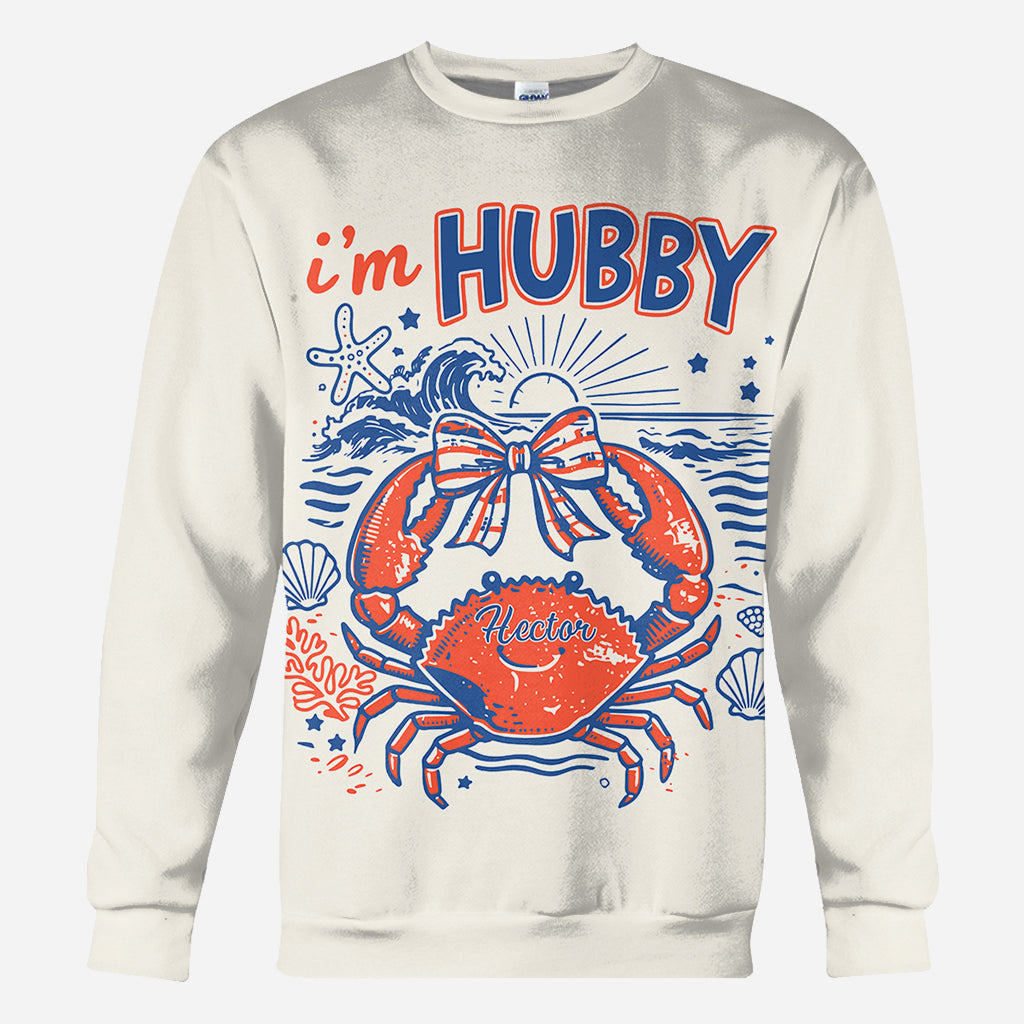If Crabby Please Return To Hubby - Personalized Couple All Over Shirt