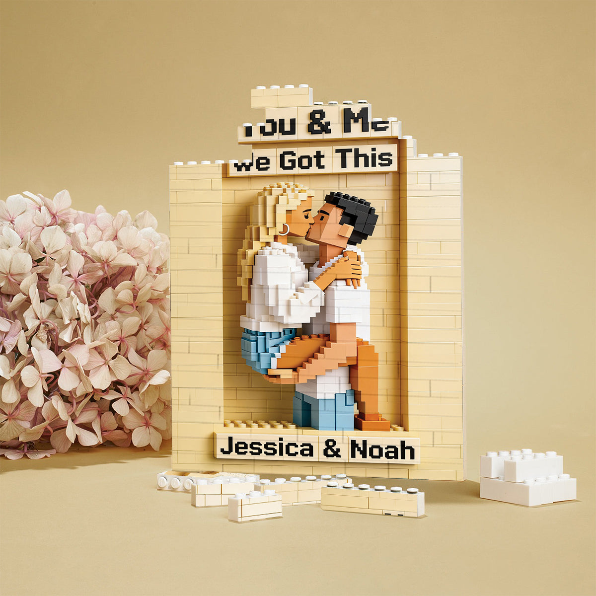 Custom Any Photo - Personalized Couple One-sided Vertical Rectangle Building Brick Blocks