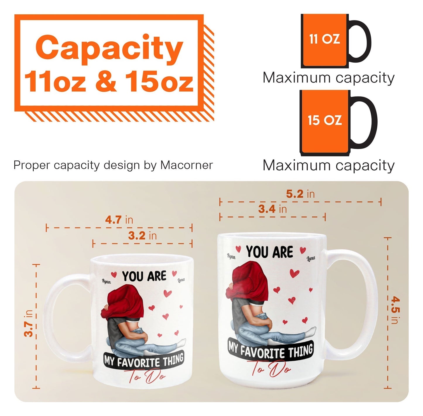Custom Couple Mug - "You Are My Favorite Thing To Do" Romantic Personalized Coffee Cup