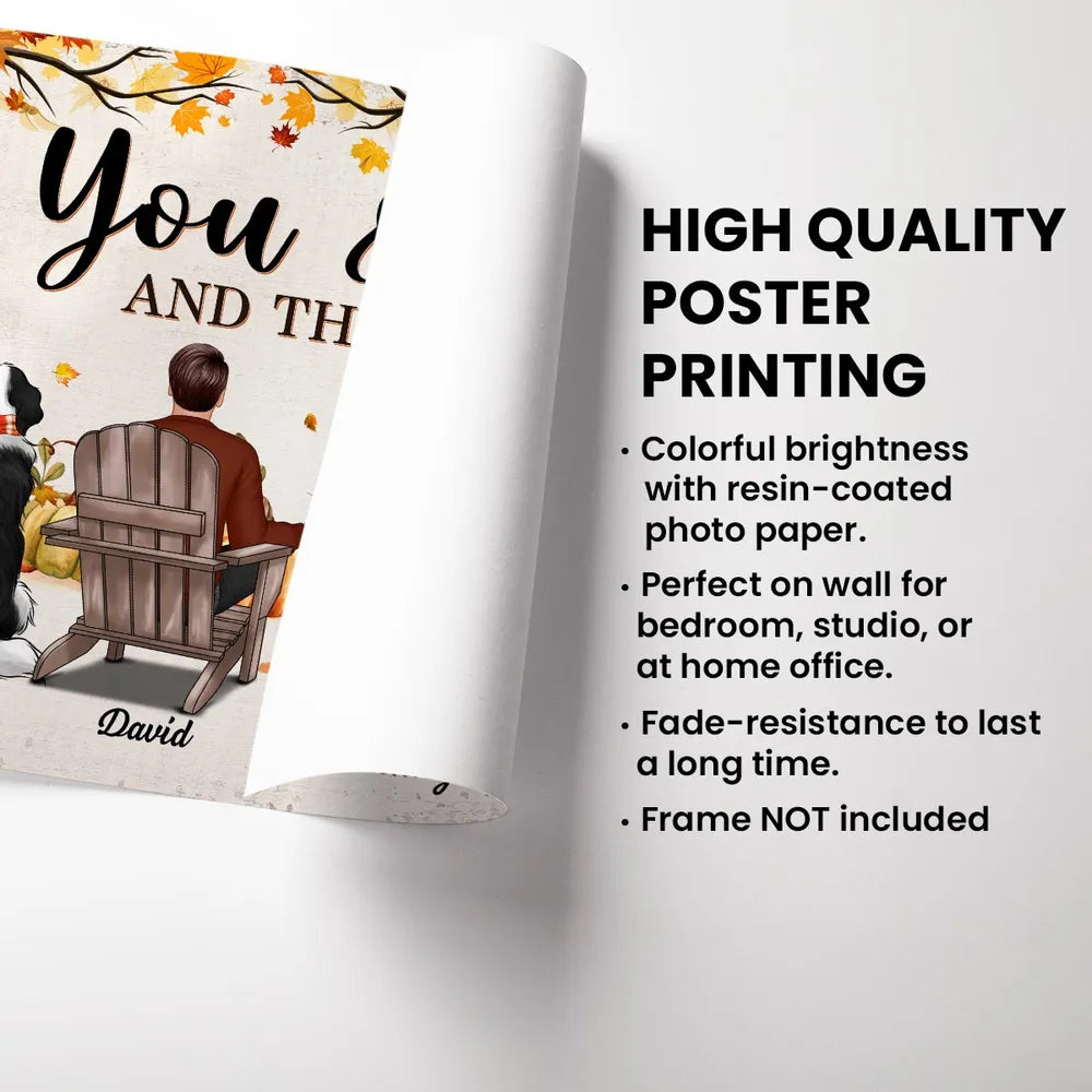 “You & Me and the Dogs” Personalized Autumn Poster – Cozy Gift for Couples