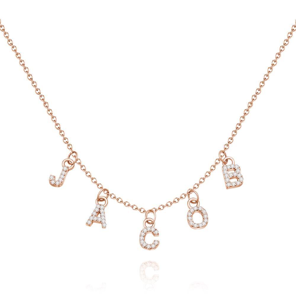 Any Letter - Personalized Diamond Initial Name Necklace