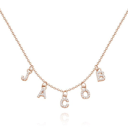 Any Letter - Personalized Diamond Initial Name Necklace