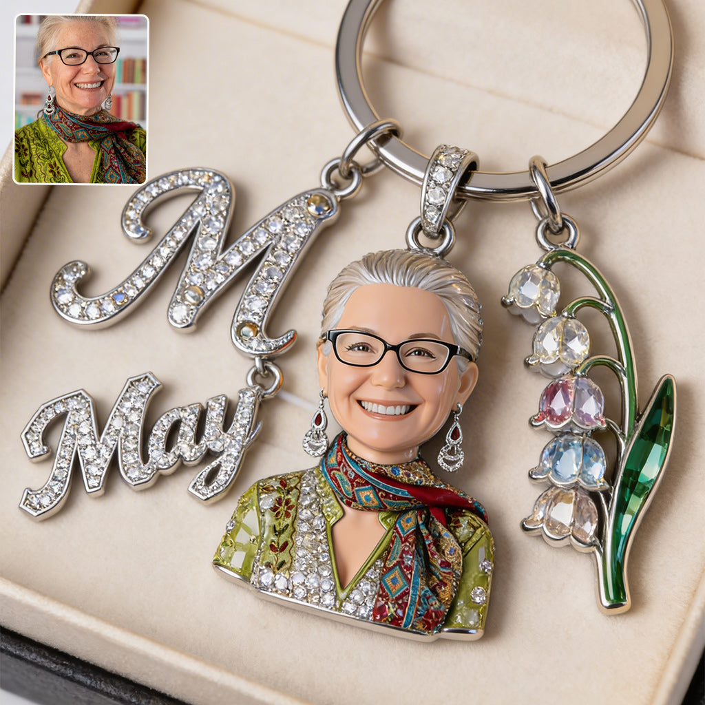 Custom From Letter, Flower, Photo - Personalized Self Love Premium Keychain With Charms