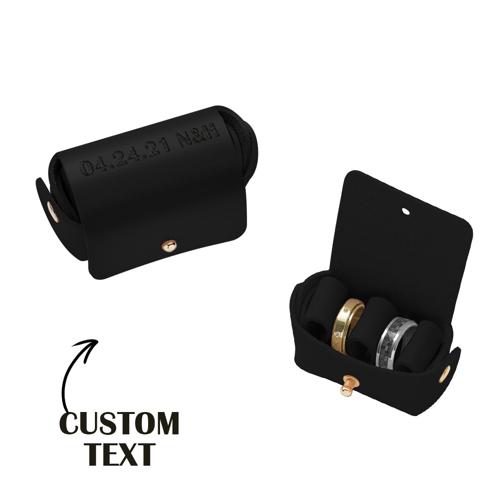 Funny Face Tie - Personalized Any Name Leather Wedding Ring Box