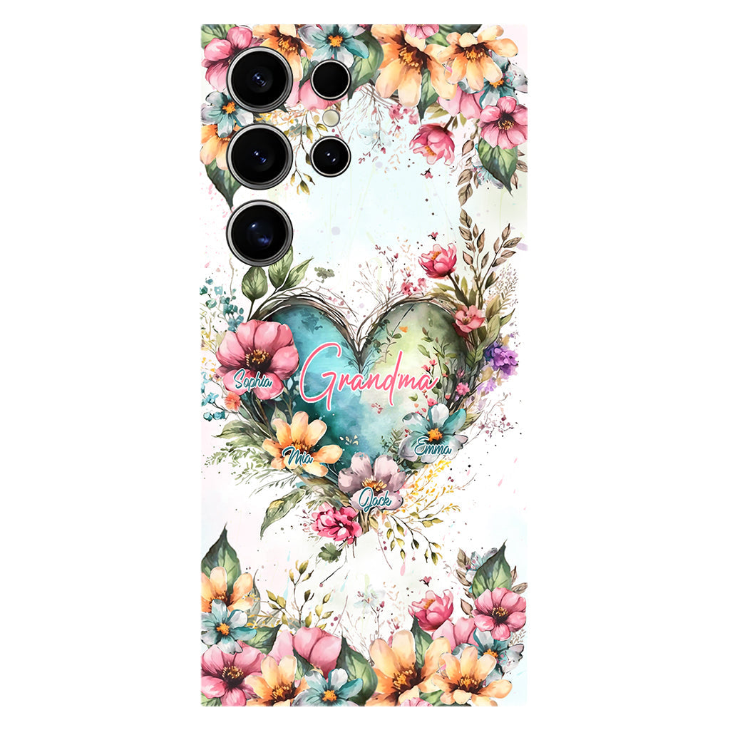 Grandma's Mom's Flowers - Personalized Grandma Full Print Phone Case