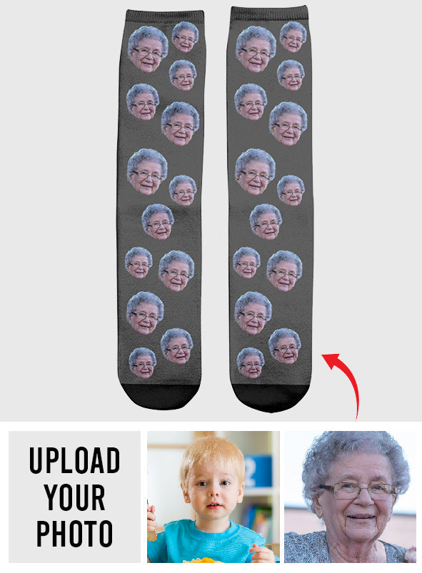 Custom Face - Personalized Grandma Socks