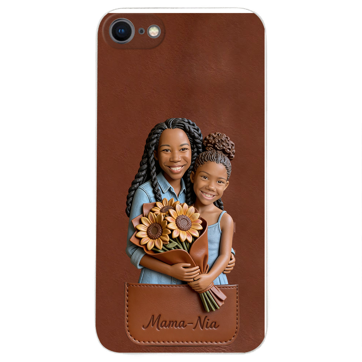 I Love You - Personalized Mother 3D Embossed Leather Phone Case