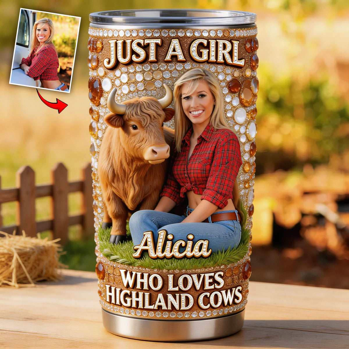 Just A Girl Who Loves Highland Cows - Personalized Highland Cow Tumbler