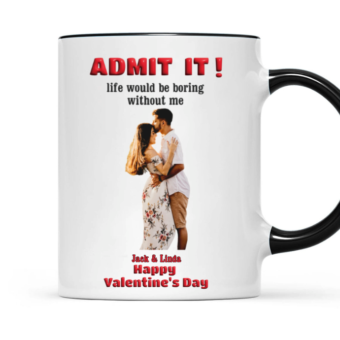Personalized Valentine’s Day Glass Cup – Romantic Gift for Couples