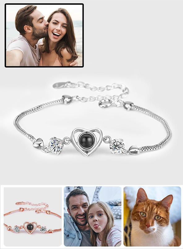 Personalized Heart Picture Projection Charm
