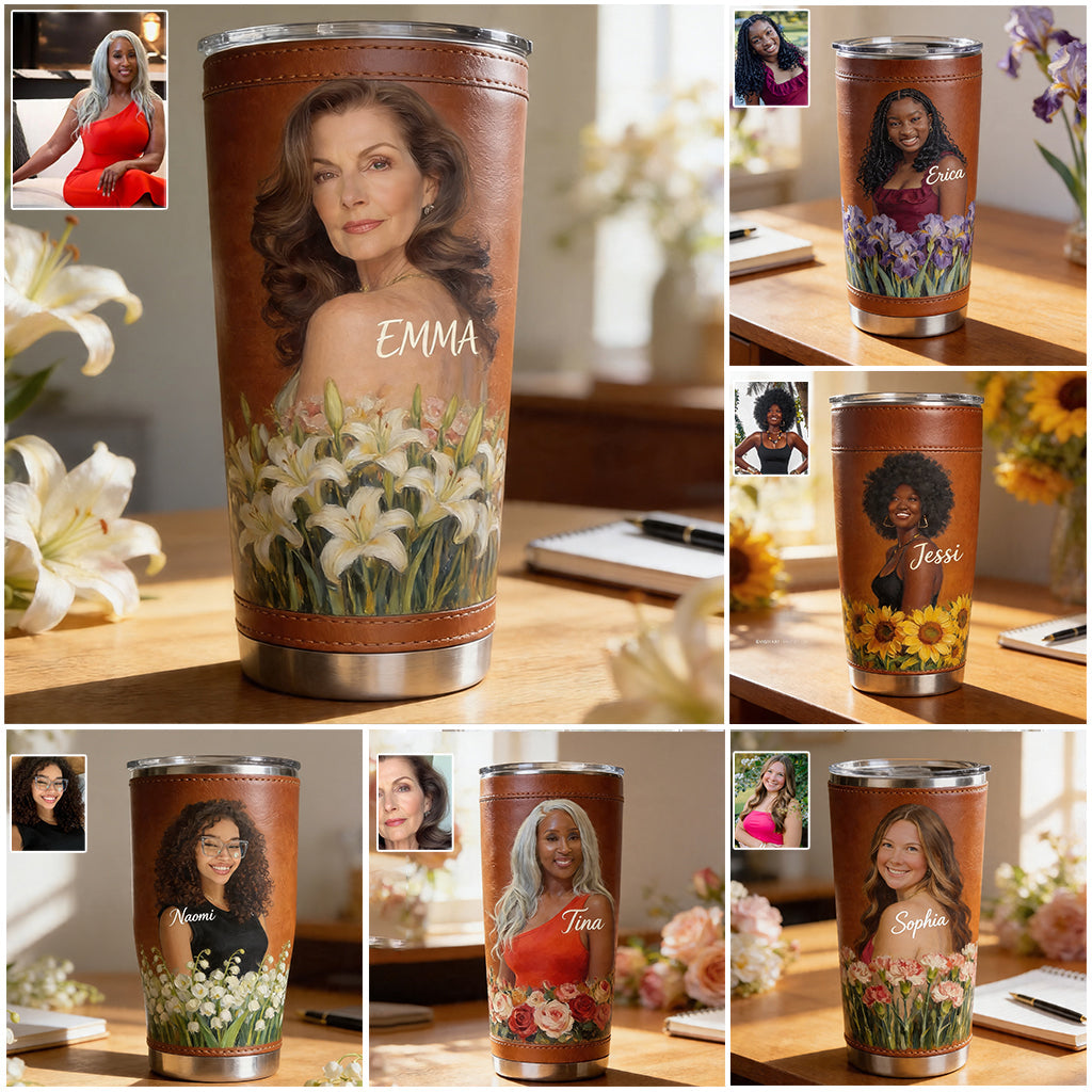 Custom Any Photo, Any Flower - Personalized Self Love Tumbler