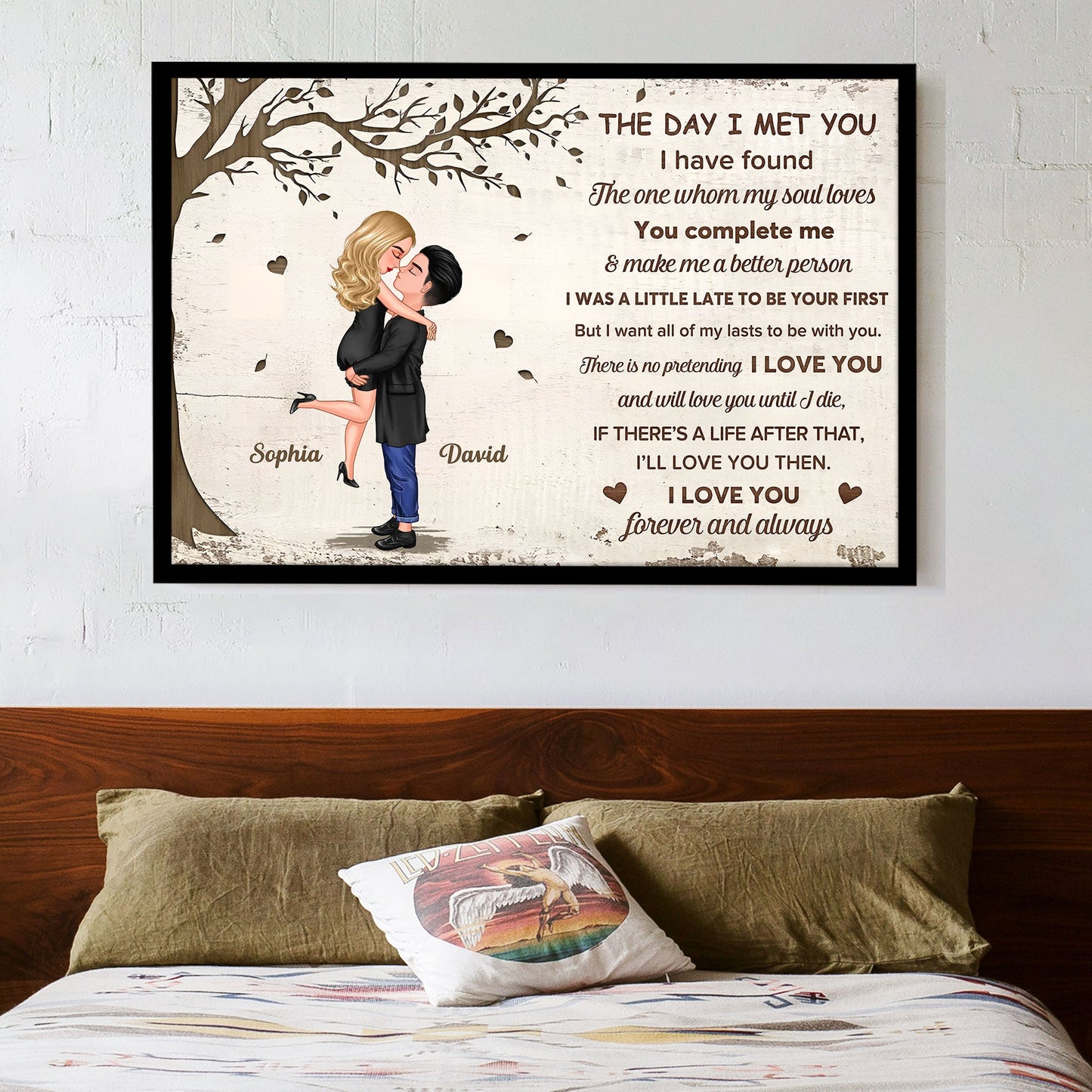 Love’s Embrace Artwork – Valentine’s Day “You Make Me a Better Person” Couple Poster, Perfect Gift for Newlyweds