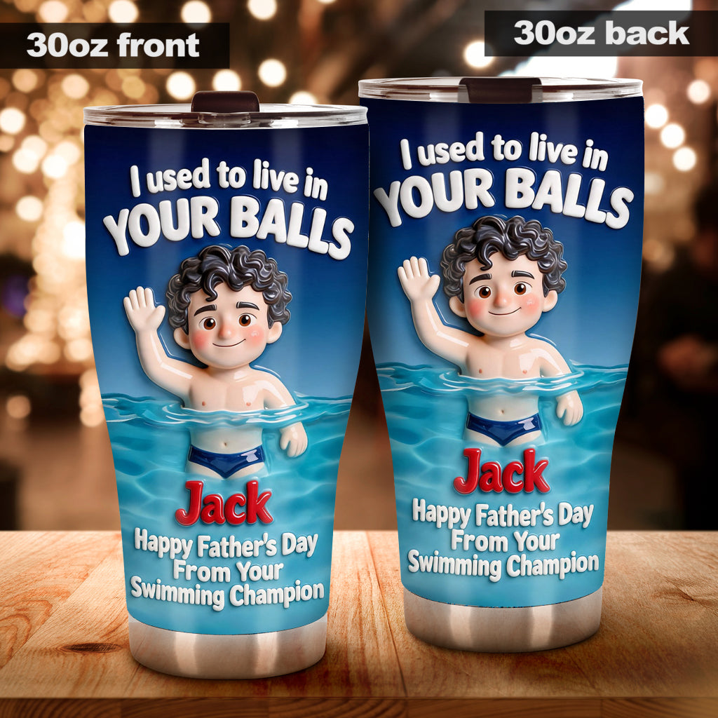 From Your Swimming Champion - Personalized Father Tumbler