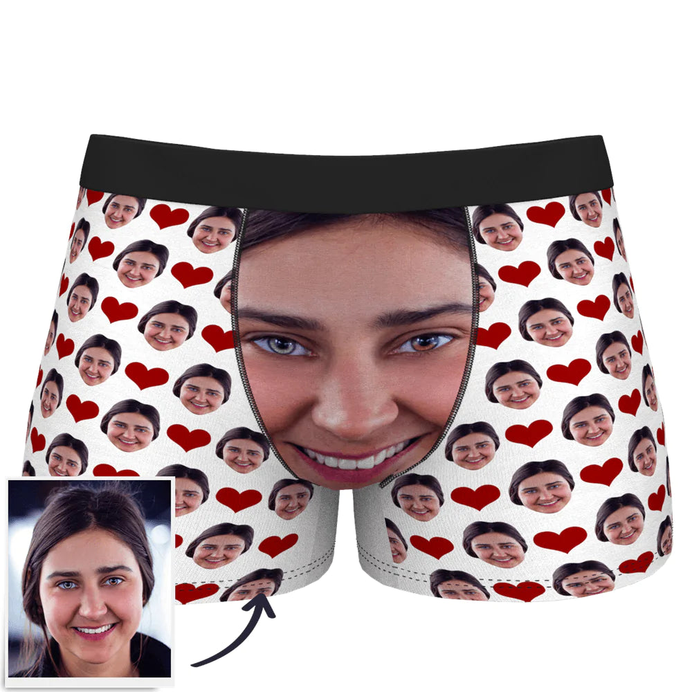 Custom Wife Or Girlfriend Face Boxers - Personalized Couple Men's boxer briefs