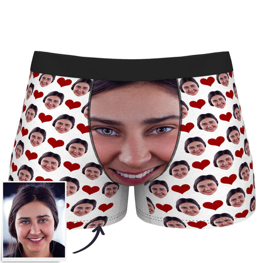 Custom Wife Or Girlfriend Face Boxers - Personalized Couple Men's boxer briefs