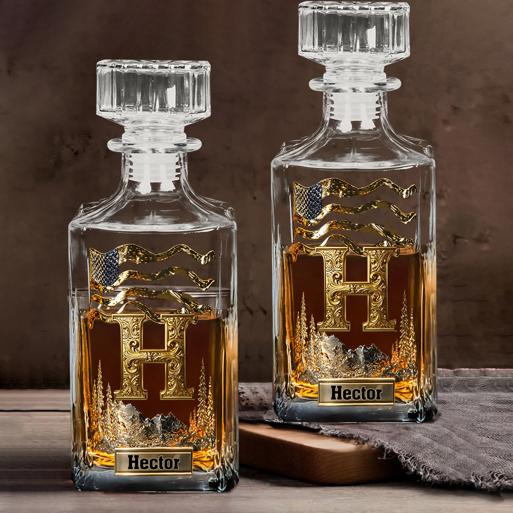 Alphabet Initial For Whiskey, Bourbon... Lovers - Personalized Whisky Whiskey Glass