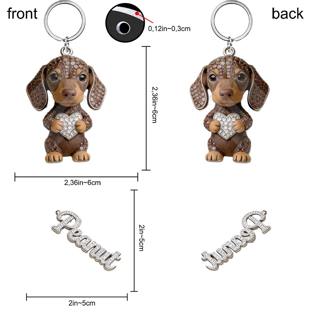 I Love My Dogs - Personalized Dog Premium Keychain With Charms