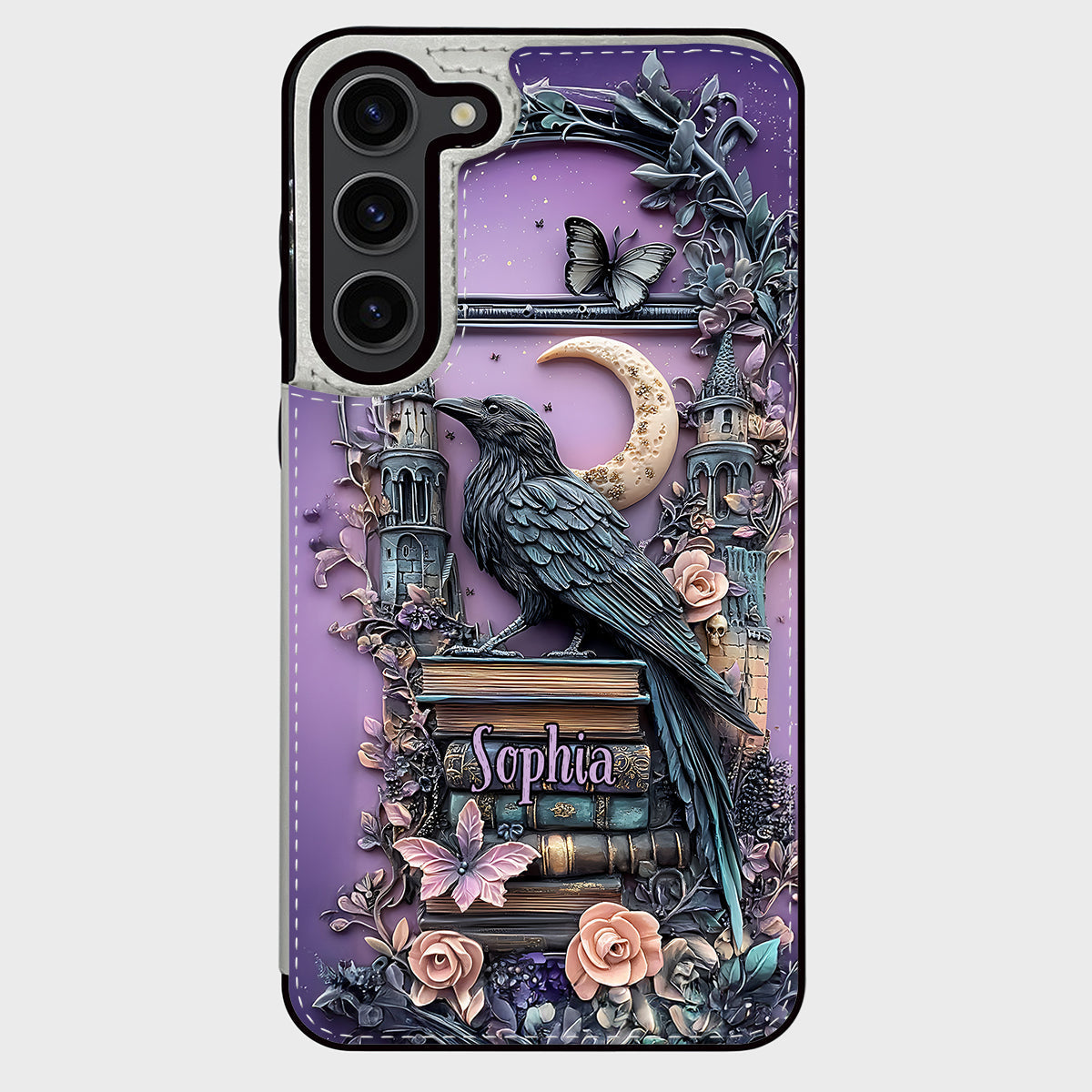 Dark Academia Book Reader - Personalized Book Foldable Wallet Phone Case