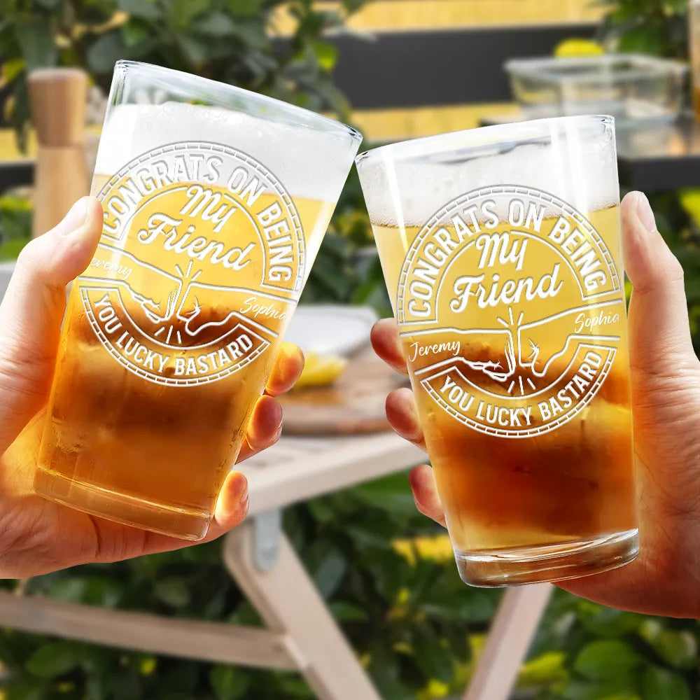 Congrats on Being My Brother – Personalized Beer Glass, Funny Gift for Brothers, Perfect for Celebrating Sibling Bond