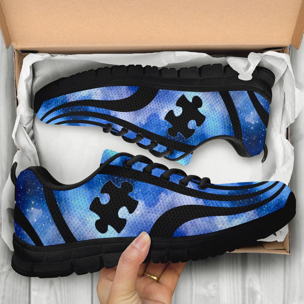 Galaxy Puzzle Piece Autism Awareness Sneakers 0622