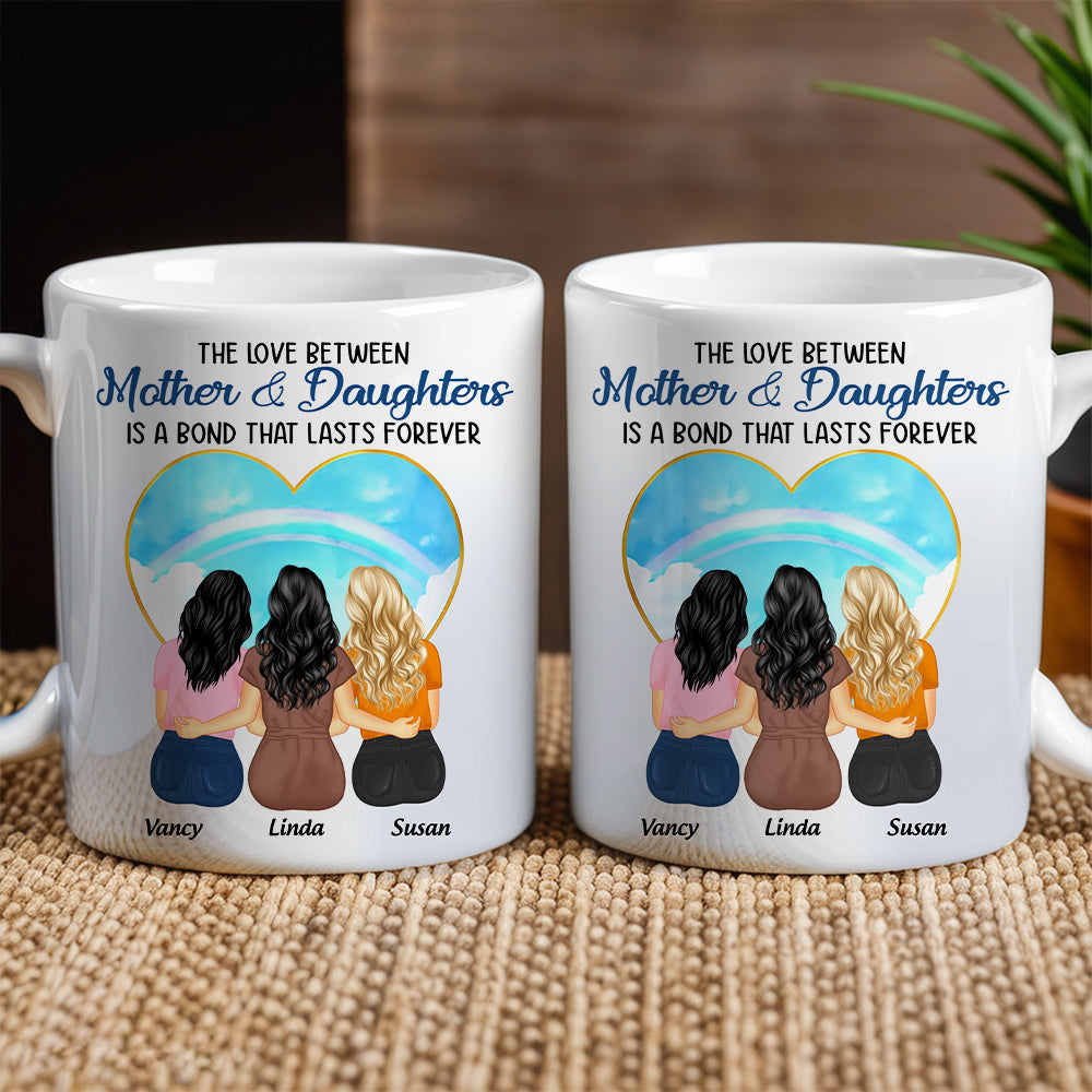 Personalized Mug for Mother and Daughters – Heartwarming Family Gift with Custom Names, Great for Mother's Day or Family Gatherings