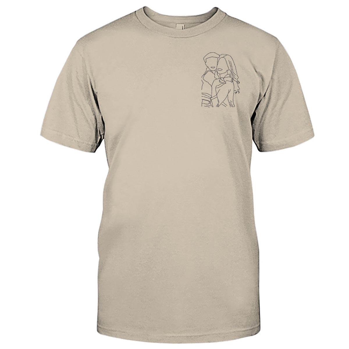 Custom Line Art - Personalized Step Mom Embroidered T-shirt