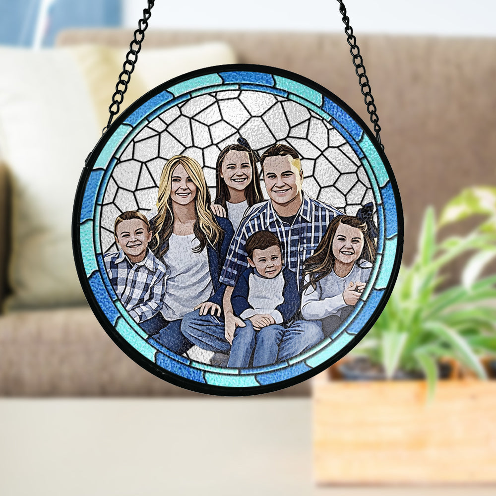 Best Family Ever - Personalized Family Stained Glass Suncatcher