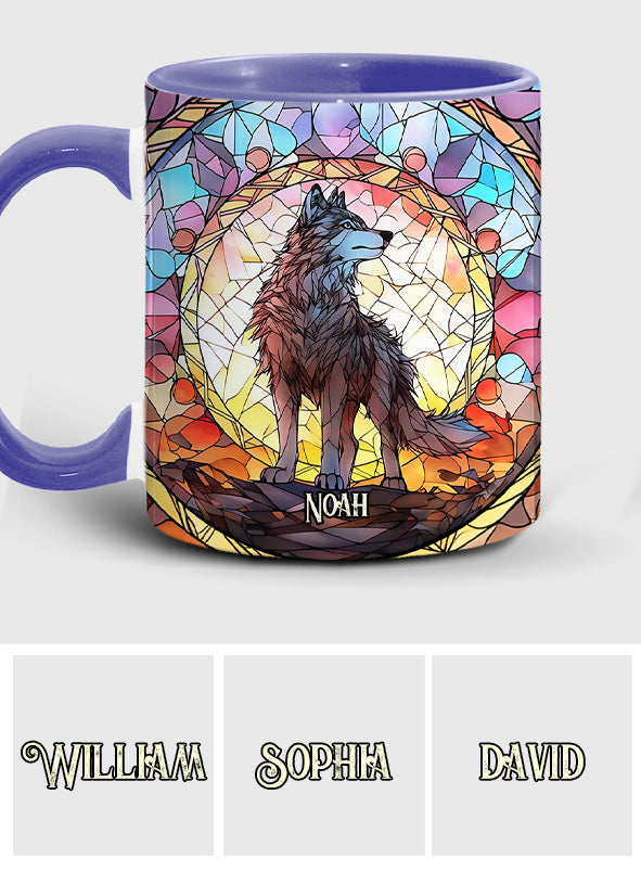 Fierce Spirit - Personalized Wolf Accent Mug