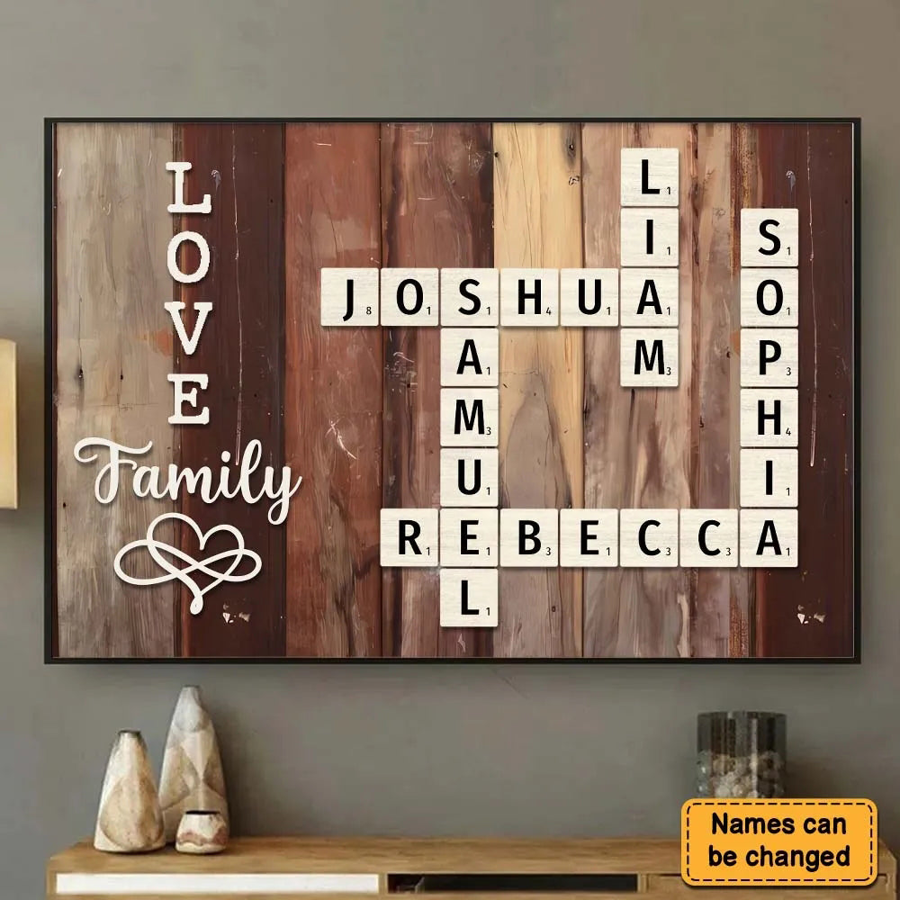 Personalized Family Name Crossword Poster – A Unique Gift for Loved Ones